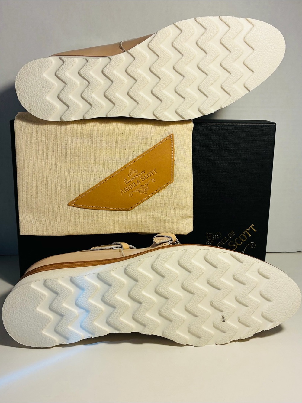The Office of Angela Scott Mr. Sterling Double Monk Strap Nude Metallic Size 40 - Picture 9 of 12